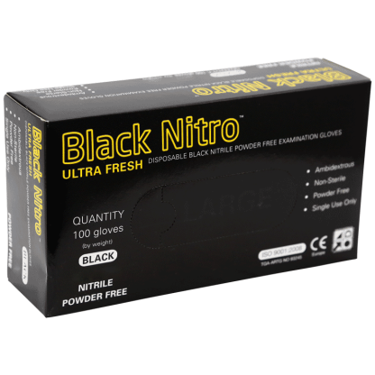 Gloves - Black Lightning XLGE Nitrile Powder Free [100 Pack]