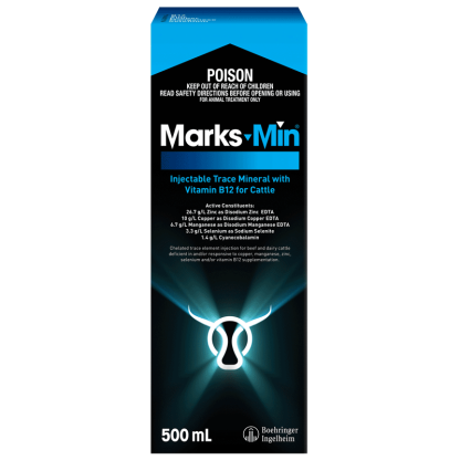 Marks-Min Injectable Trace Mineral with Vit B12 for Cattle [500 mL]