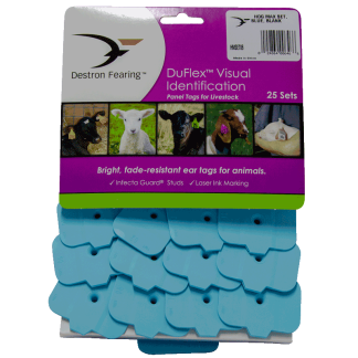 Ear Tags, Hog Max Set, Blue, Blank [25 Pack]
