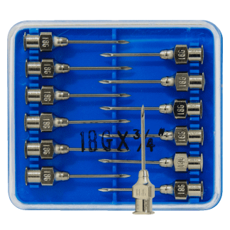 Needles - Stainless Steel - 18G x 3/4" [12 Pack]