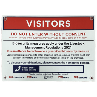 Apiam Victoria Corflute Biosecurity Sign [Each]