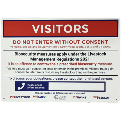 Apiam Victoria Metal Biosecurity Sign [Each]