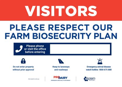 ProDairy Metal A2 - Biosecurity Sign [Each]