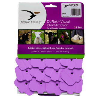 Ear Tags, Hog Max Set, Purple, Blank [25 Pack]
