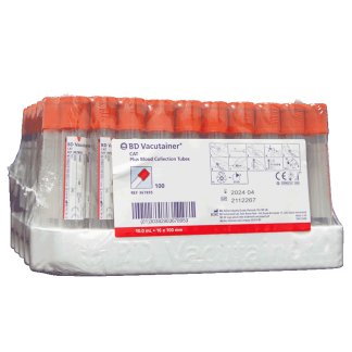 Vacutainer, BD Plain 10mL - Red [100 Pack]