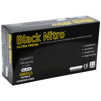 Gloves - Black Lightning SML Nitrile Powder Free [100 Pack]