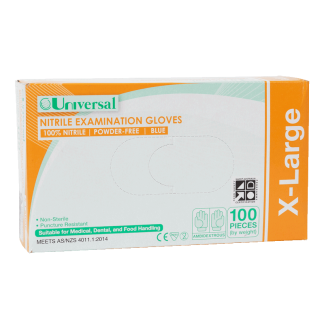 Gloves - Universal - Nitrile Powder Free X-Large [100 Pack]