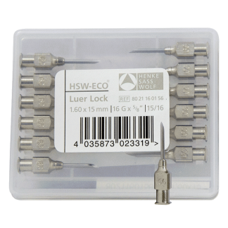 Needles - HSW-ECO Luer Lock Stainless Steel - 16G x 5/8" [12 Pack]