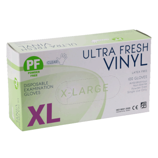 Gloves - Ultra Fresh - Vinyl Powder Free XLGE [100 Pack]