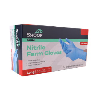 Gloves - Shoof - Long Milking Nitrile SMALL [100 Pack]