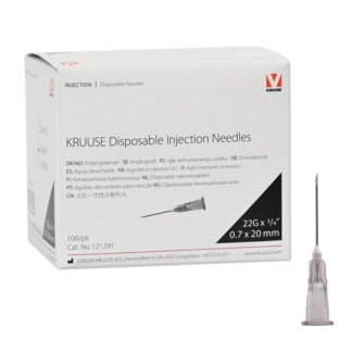 Needles - Kruuse Hypodermic 22G x 0.75" [100 Pack]